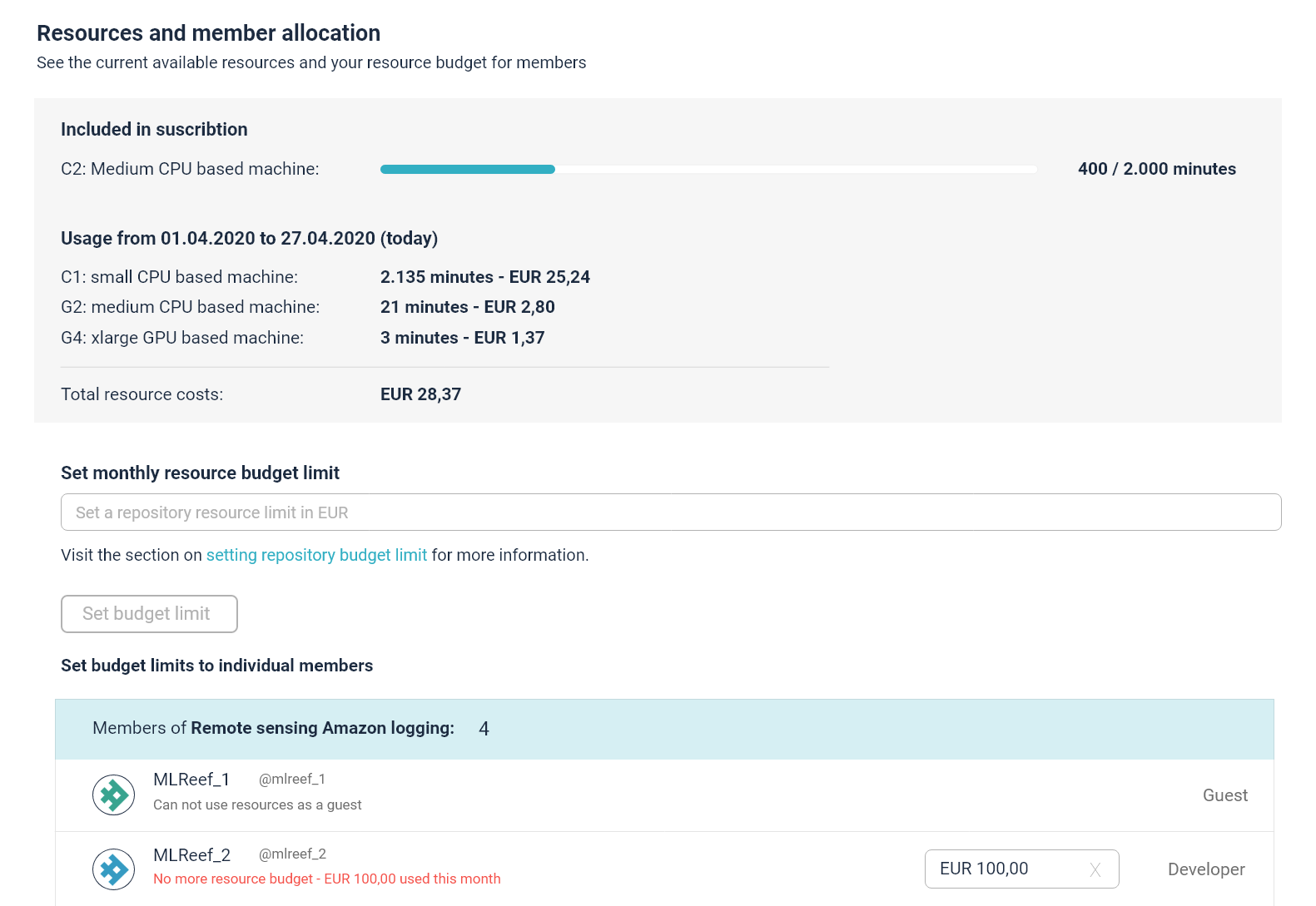 mlreef | Manage your knowledge base, teams and budgets